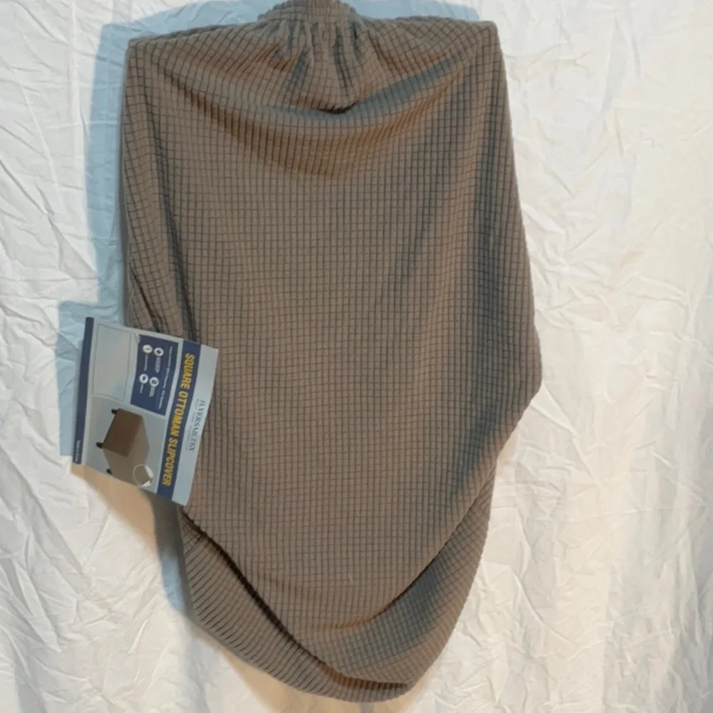 Cozy Brown Waffle Knit Ottoman Cover